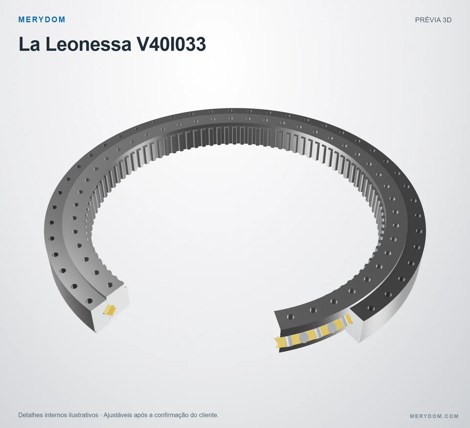 Prévia do modelo 3D do rolamento de giro de substituição MERYDOM para La Leonessa V40I033.