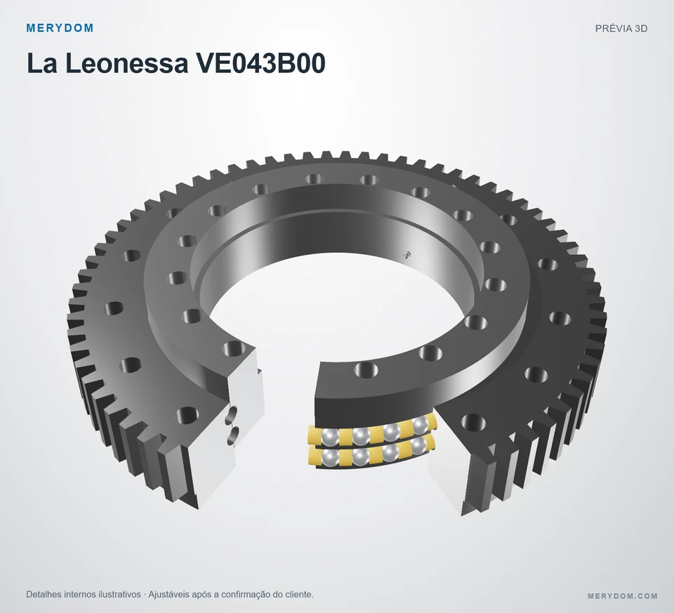 Prévia do modelo 3D do rolamento de giro de substituição MERYDOM para La Leonessa VE043B00.