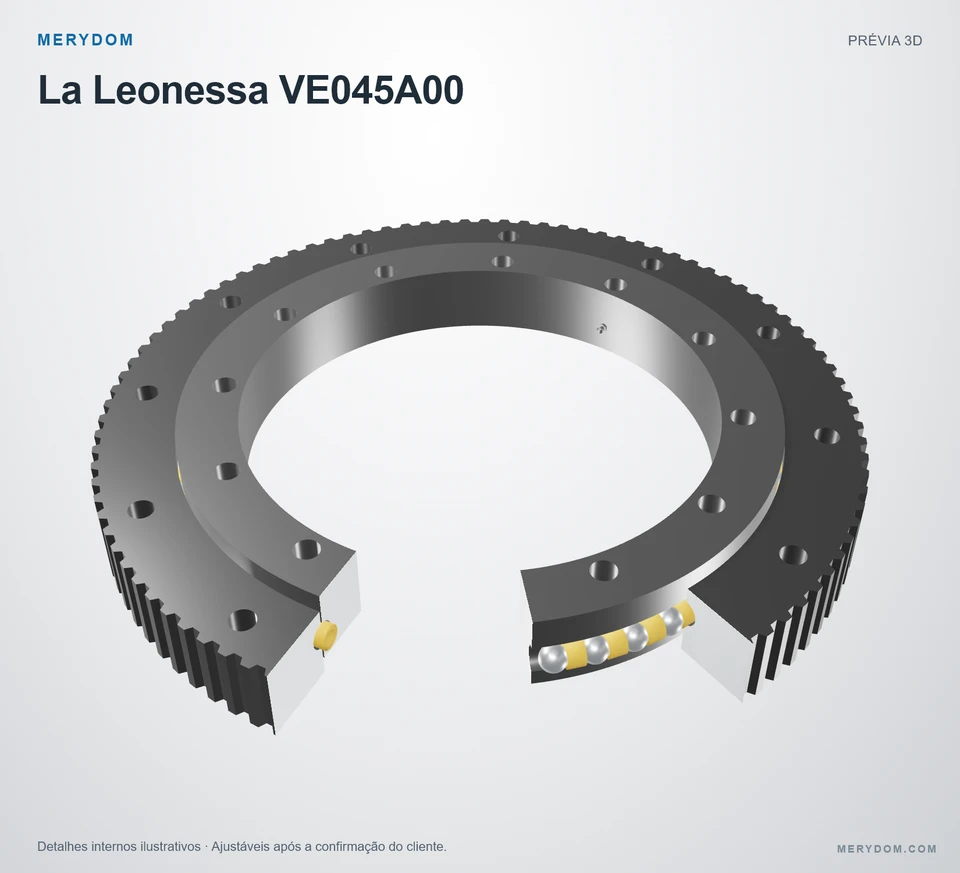 Prévia do modelo 3D do rolamento de giro de substituição MERYDOM para La Leonessa VE045A00.