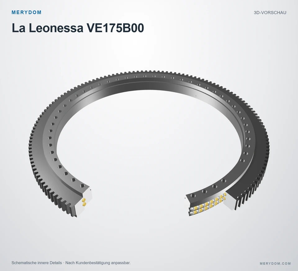Vorschau des 3D-Modells des MERYDOM-Ersatzdrehkranzes für La Leonessa VE175B00.