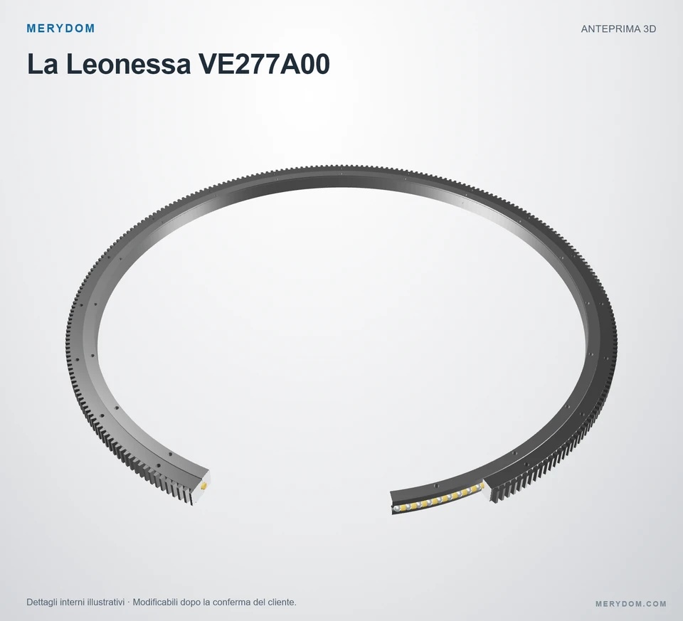 Anteprima del modello 3D del cuscinetto di rotazione sostitutivo MERYDOM per La Leonessa VE277A00.