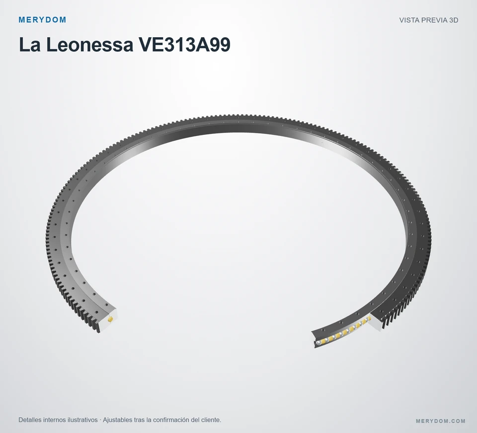 Vista previa del modelo 3D de la corona de giro de sustitución MERYDOM para La Leonessa VE313A99.