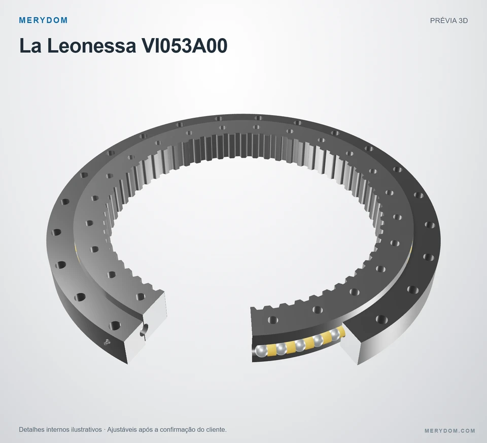Prévia do modelo 3D do rolamento de giro de substituição MERYDOM para La Leonessa VI053A00.