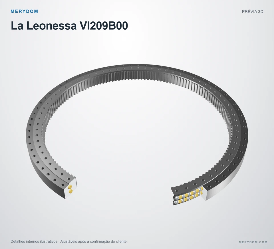 Prévia do modelo 3D do rolamento de giro de substituição MERYDOM para La Leonessa VI209B00.