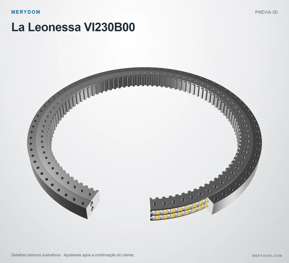 Prévia do modelo 3D do rolamento de giro de substituição MERYDOM para La Leonessa VI230B00.