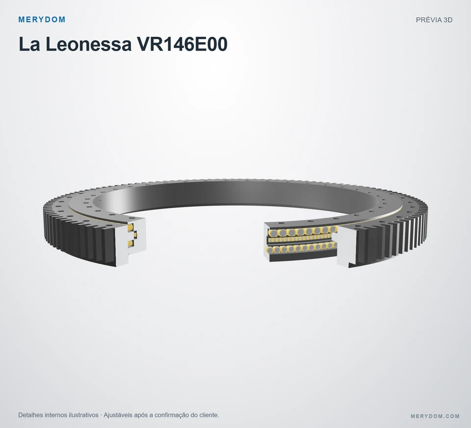Prévia do modelo 3D do rolamento de giro de substituição MERYDOM para La Leonessa VR146E00.