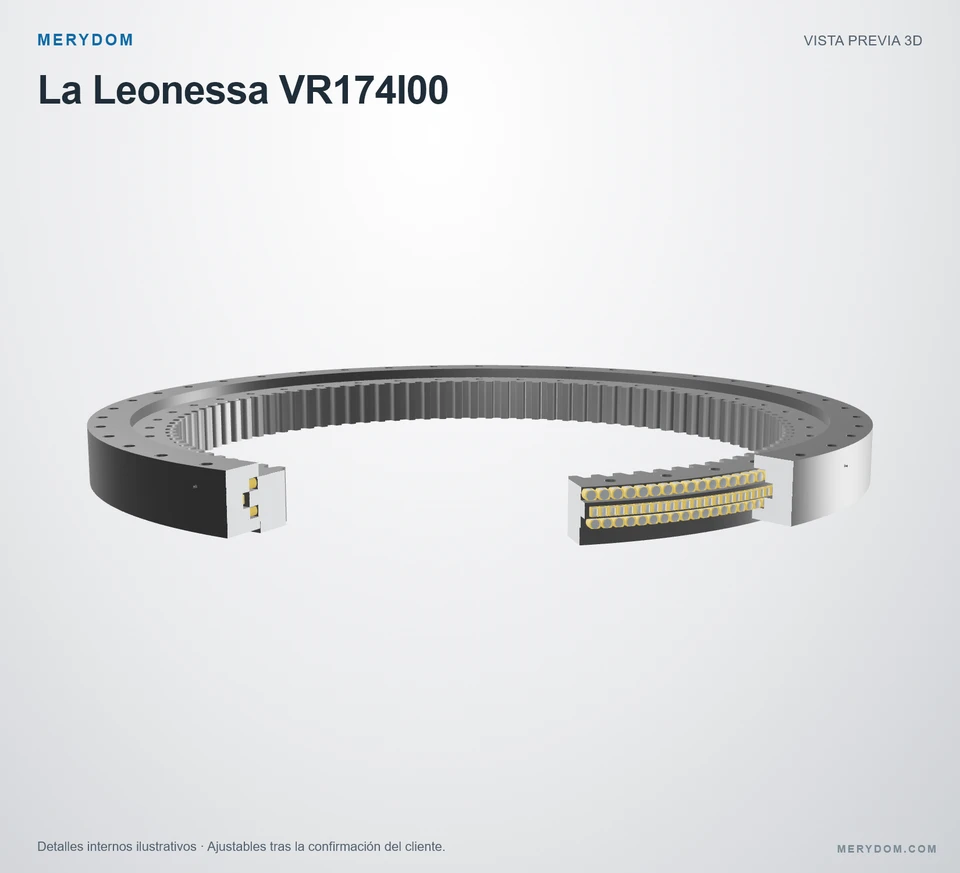 Vista previa del modelo 3D de la corona de giro de sustitución MERYDOM para La Leonessa VR174I00.