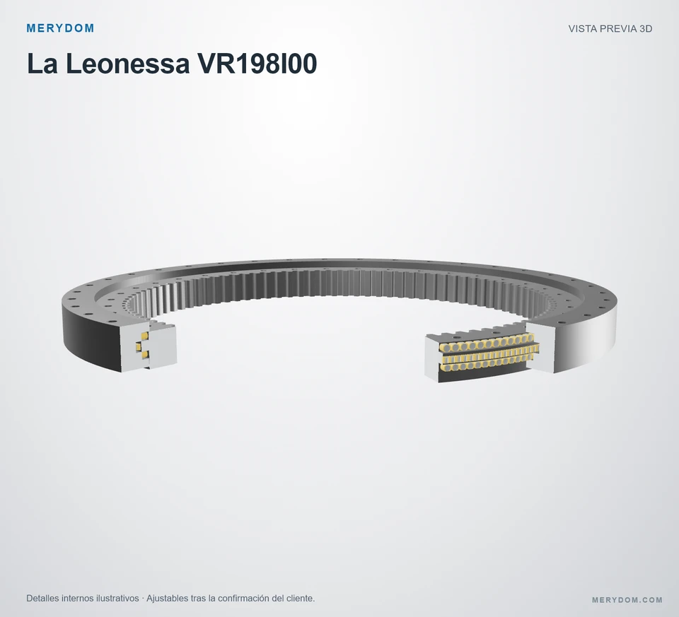 Vista previa del modelo 3D de la corona de giro de sustitución MERYDOM para La Leonessa VR198I00.