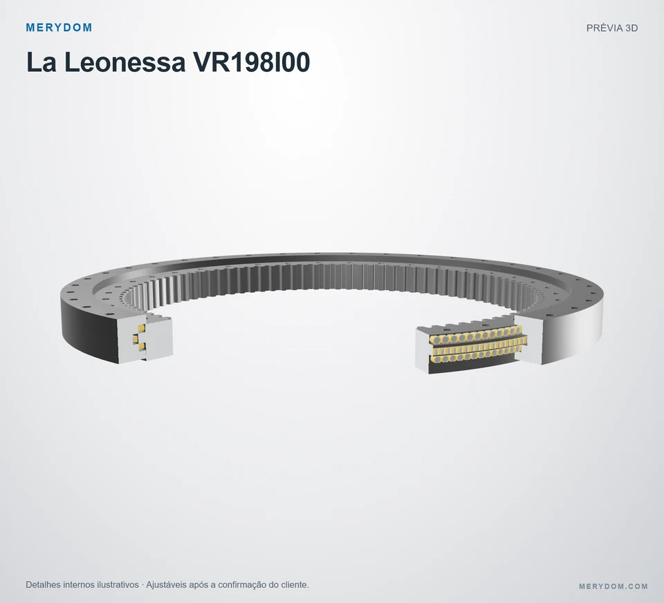 Prévia do modelo 3D do rolamento de giro de substituição MERYDOM para La Leonessa VR198I00.
