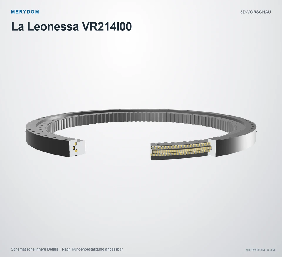 Vorschau des 3D-Modells des MERYDOM-Ersatzdrehkranzes für La Leonessa VR214I00.