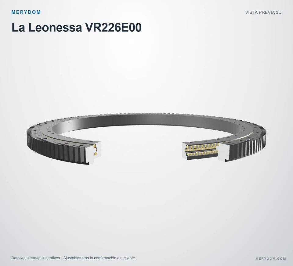 Vista previa del modelo 3D de la corona de giro de sustitución MERYDOM para La Leonessa VR226E00.