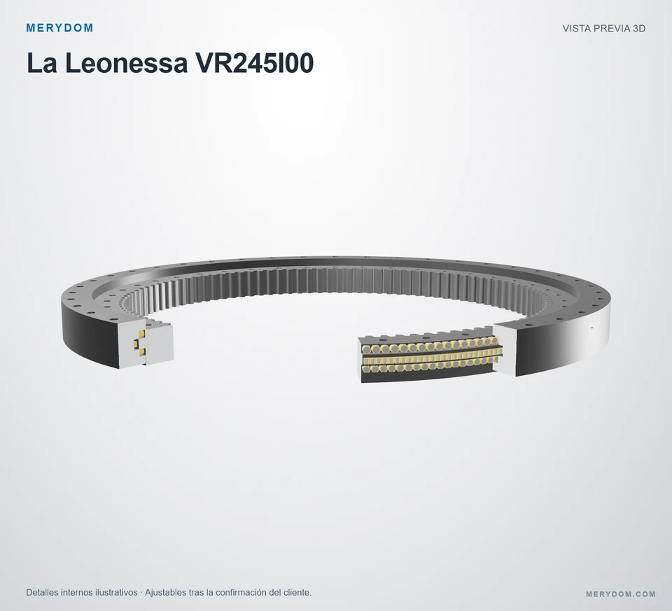 Vista previa del modelo 3D de la corona de giro de sustitución MERYDOM para La Leonessa VR245I00.