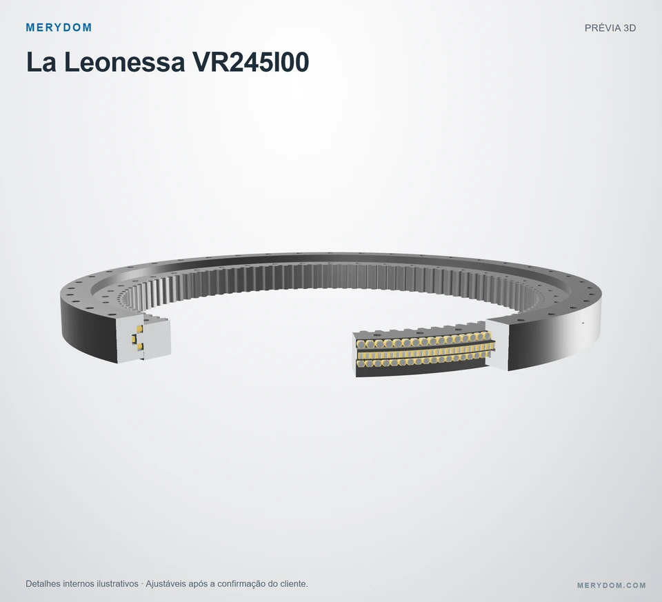 Prévia do modelo 3D do rolamento de giro de substituição MERYDOM para La Leonessa VR245I00.