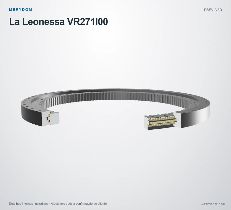 Prévia do modelo 3D do rolamento de giro de substituição MERYDOM para La Leonessa VR271I00.