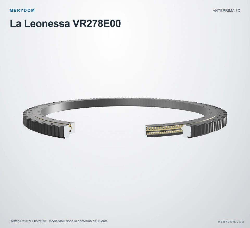 Anteprima del modello 3D del cuscinetto di rotazione sostitutivo MERYDOM per La Leonessa VR278E00.