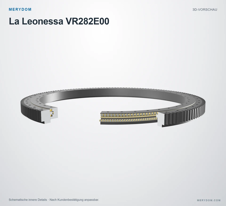 Vorschau des 3D-Modells des MERYDOM-Ersatzdrehkranzes für La Leonessa VR282E00.