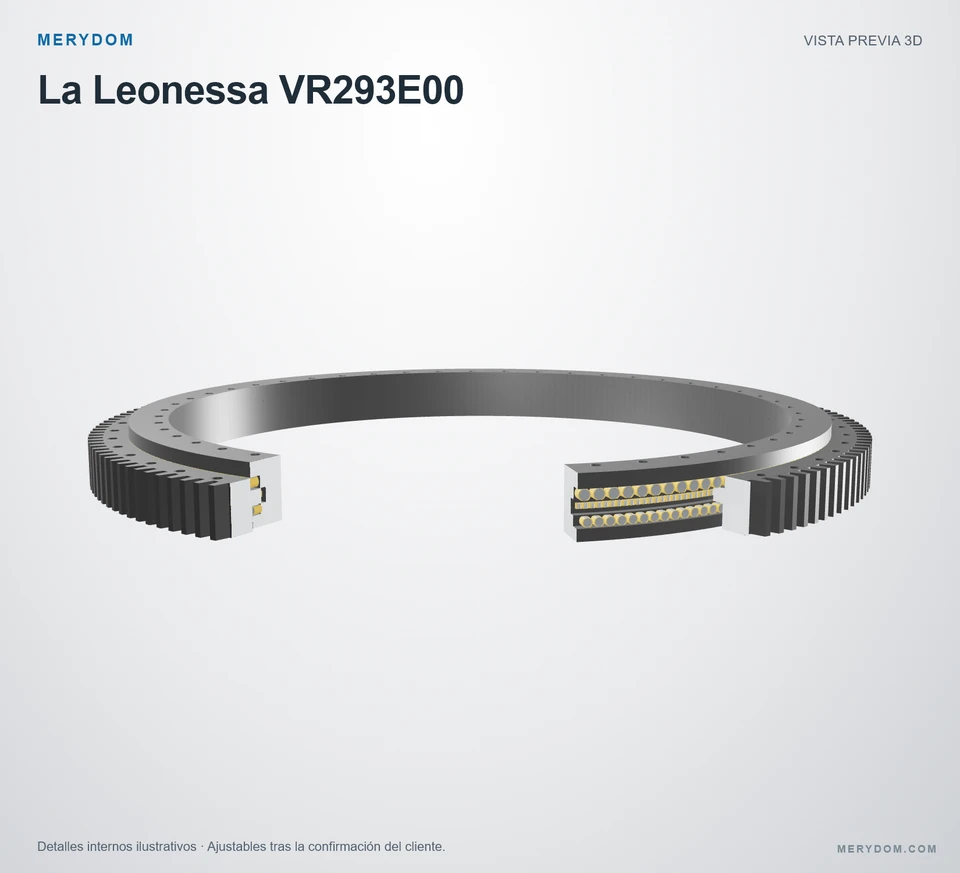 Vista previa del modelo 3D de la corona de giro de sustitución MERYDOM para La Leonessa VR293E00.