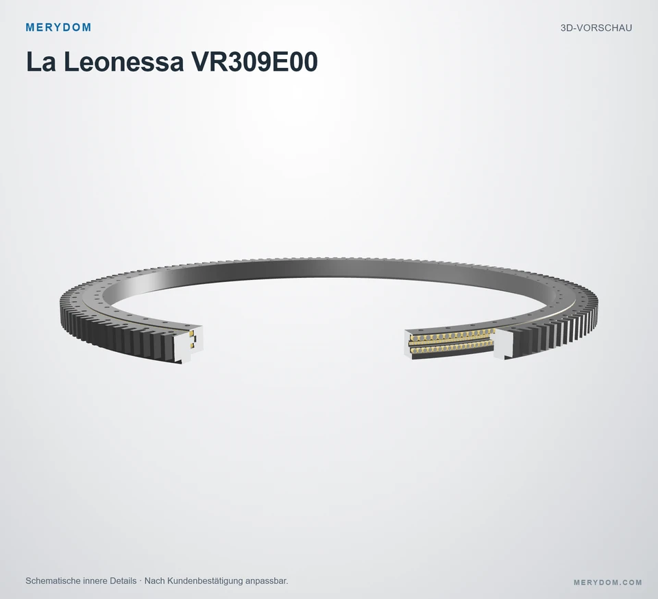 Vorschau des 3D-Modells des MERYDOM-Ersatzdrehkranzes für La Leonessa VR309E00.