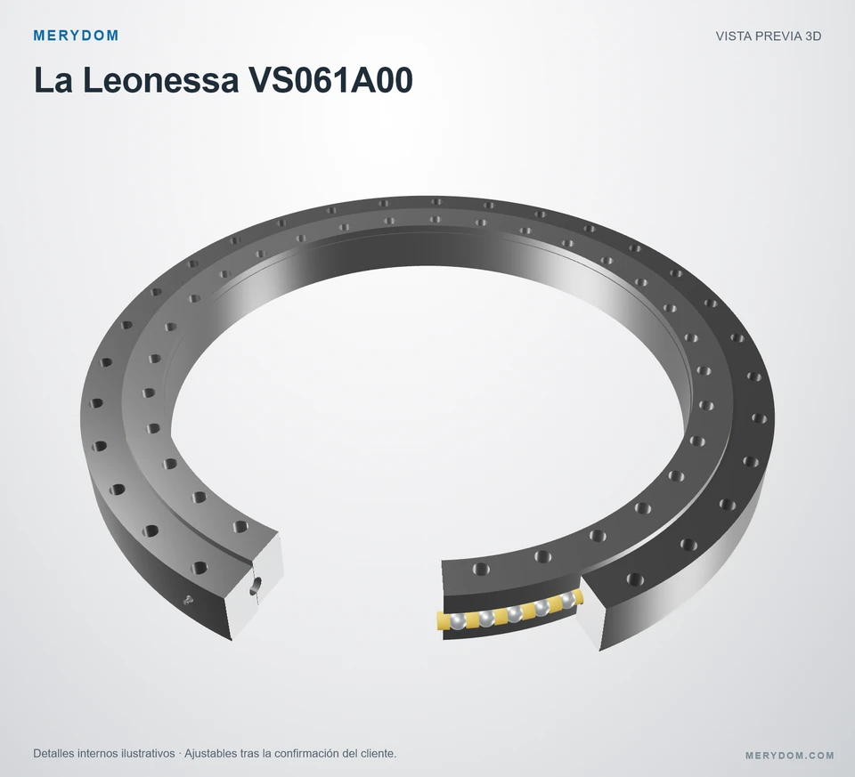 Vista previa del modelo 3D de la corona de giro de sustitución MERYDOM para La Leonessa VS061A00.