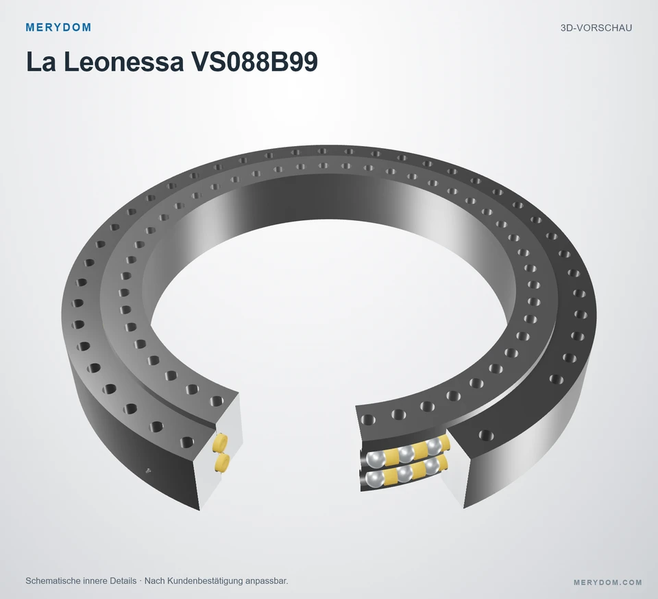 Vorschau des 3D-Modells des MERYDOM-Ersatzdrehkranzes für La Leonessa VS088B99.