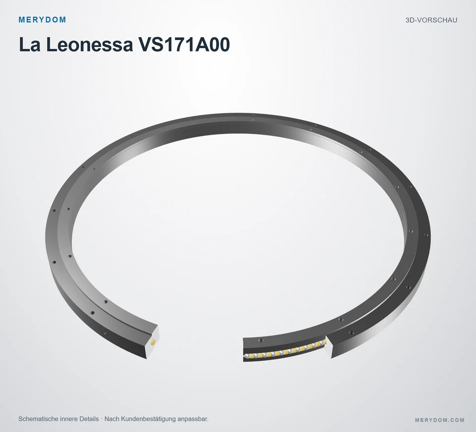 Vorschau des 3D-Modells des MERYDOM-Ersatzdrehkranzes für La Leonessa VS171A00.