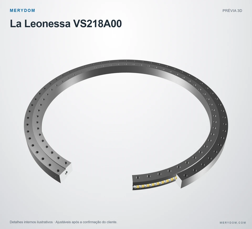 Prévia do modelo 3D do rolamento de giro de substituição MERYDOM para La Leonessa VS218A00.