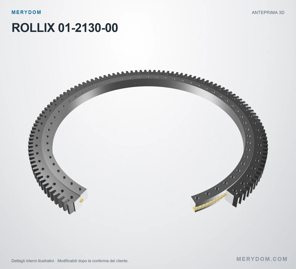 Anteprima del modello 3D del cuscinetto di rotazione sostitutivo MERYDOM per ROLLIX 01-2130-00.