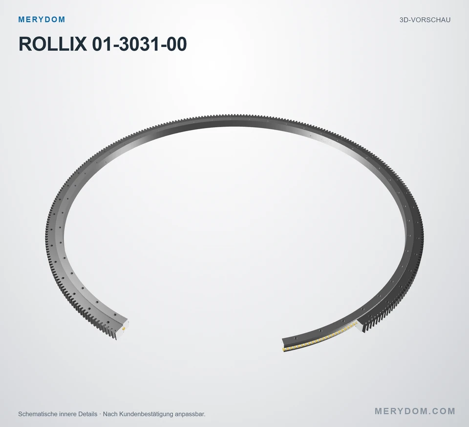 Vorschau des 3D-Modells des MERYDOM-Ersatzdrehkranzes für ROLLIX 01-3031-00.