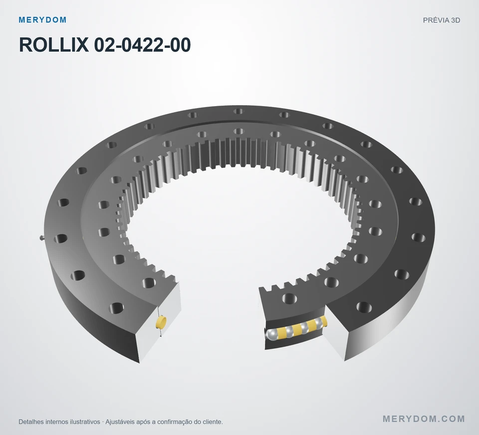 Prévia do modelo 3D do rolamento de giro de substituição MERYDOM para ROLLIX 02-0422-00.