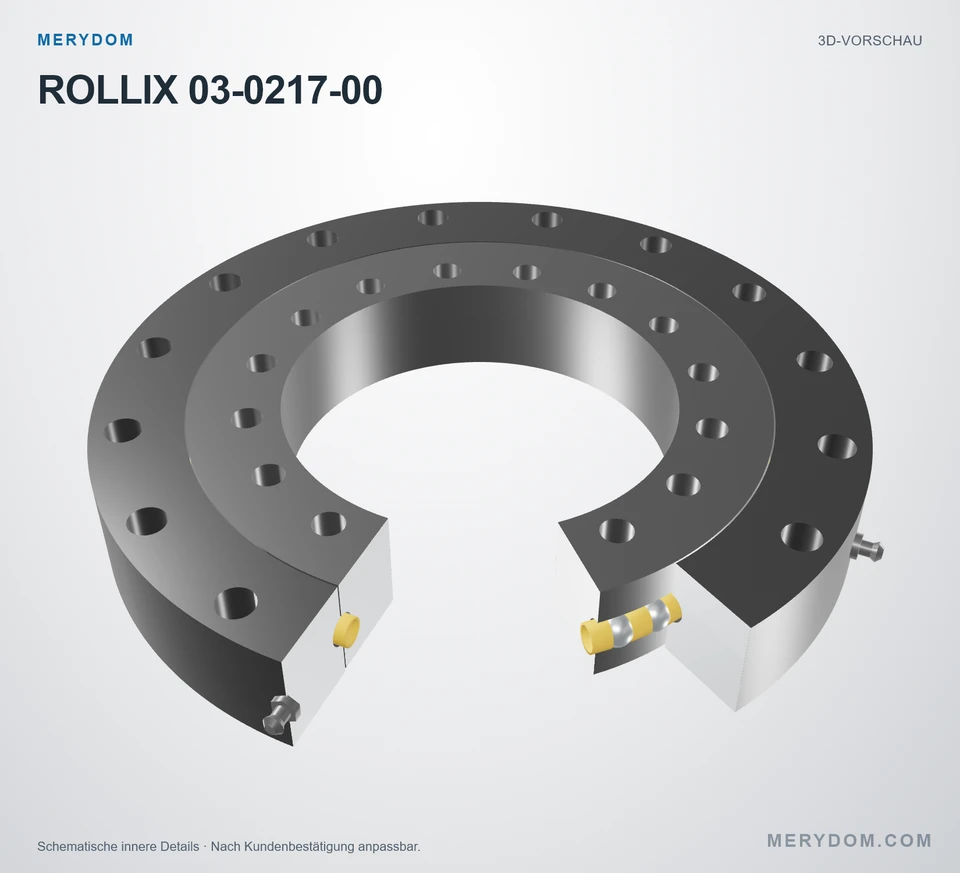 Vorschau des 3D-Modells des MERYDOM-Ersatzdrehkranzes für ROLLIX 03-0217-00.