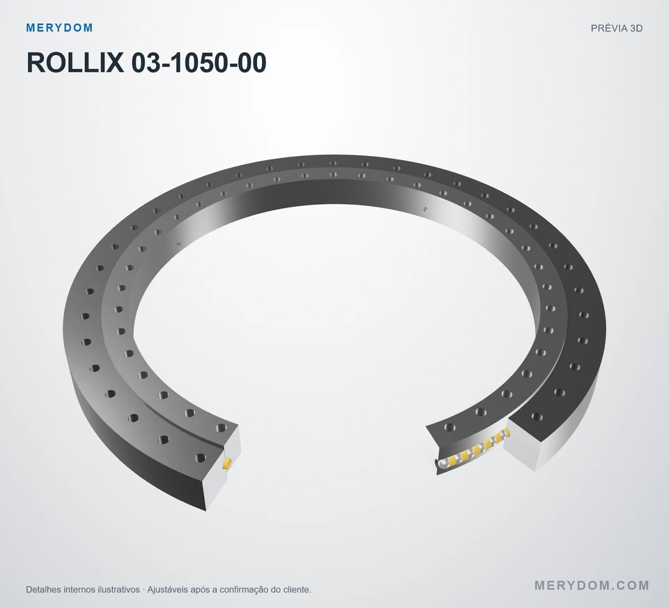 Prévia do modelo 3D do rolamento de giro de substituição MERYDOM para ROLLIX 03-1050-00.