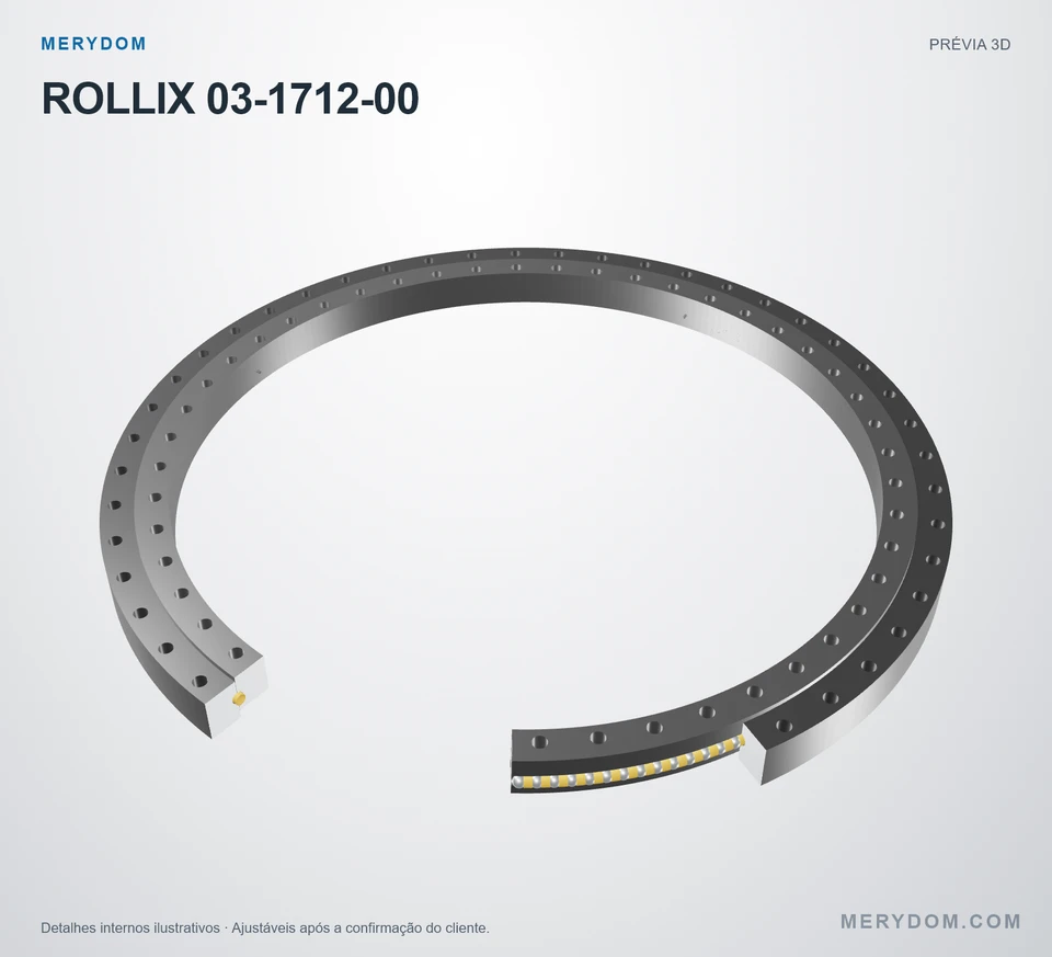 Prévia do modelo 3D do rolamento de giro de substituição MERYDOM para ROLLIX 03-1712-00.
