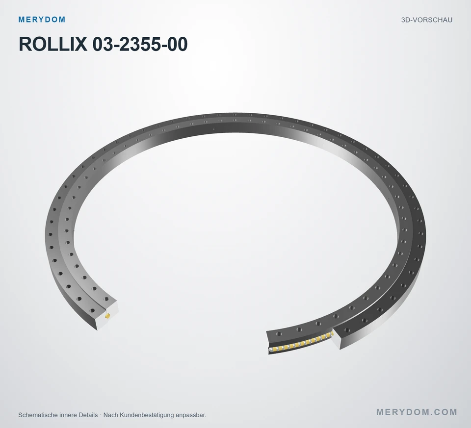 Vorschau des 3D-Modells des MERYDOM-Ersatzdrehkranzes für ROLLIX 03-2355-00.