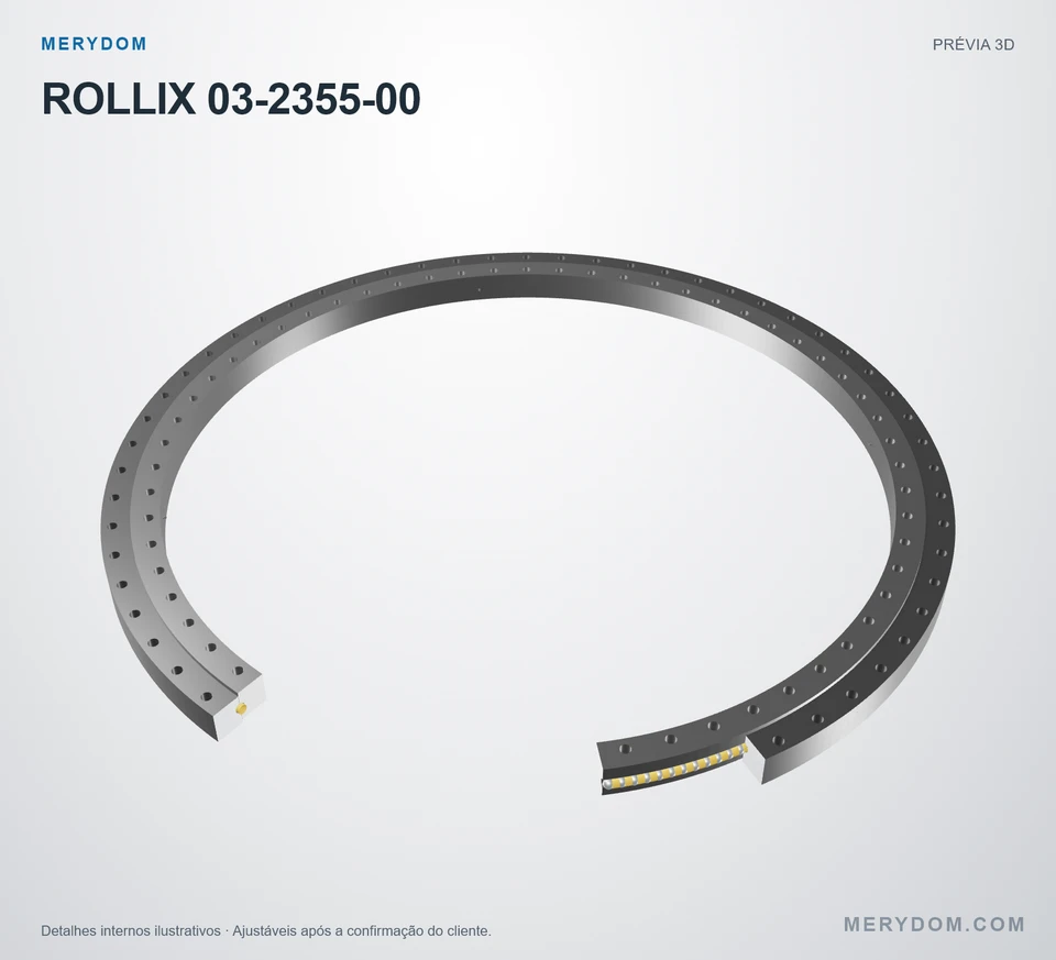 Prévia do modelo 3D do rolamento de giro de substituição MERYDOM para ROLLIX 03-2355-00.