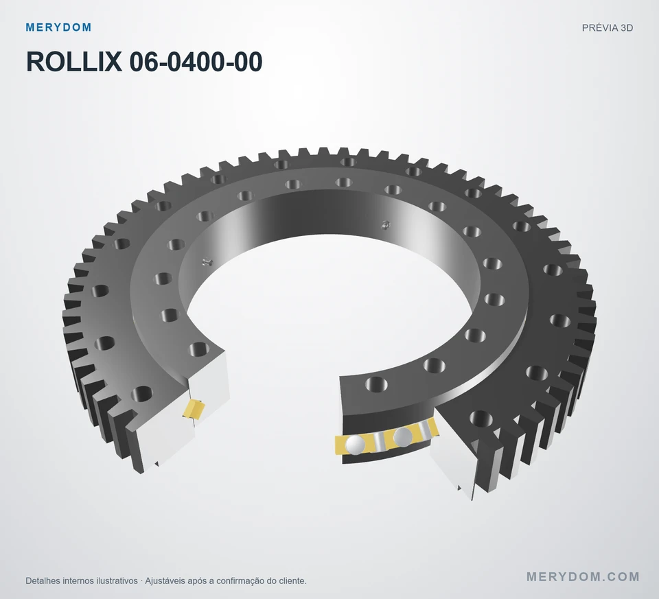 Prévia do modelo 3D do rolamento de giro de substituição MERYDOM para ROLLIX 06-0400-00.