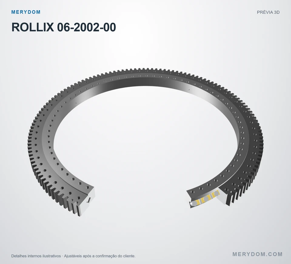 Prévia do modelo 3D do rolamento de giro de substituição MERYDOM para ROLLIX 06-2002-00.