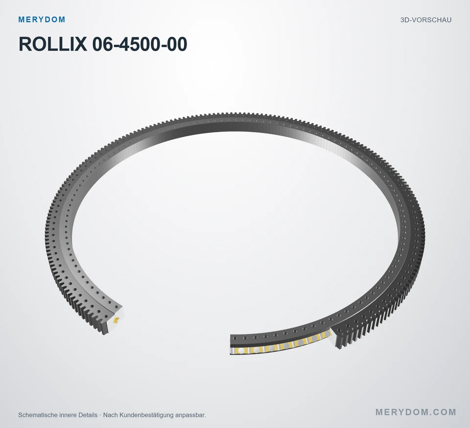 Vorschau des 3D-Modells des MERYDOM-Ersatzdrehkranzes für ROLLIX 06-4500-00.