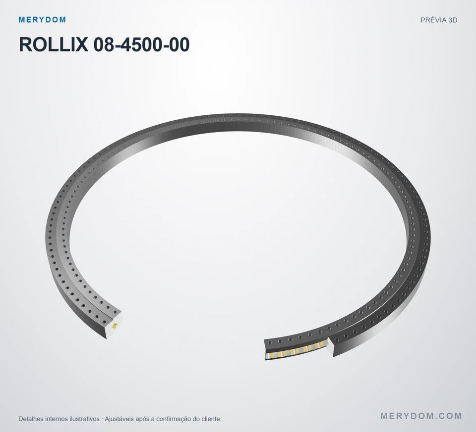 Prévia do modelo 3D do rolamento de giro de substituição MERYDOM para ROLLIX 08-4500-00.