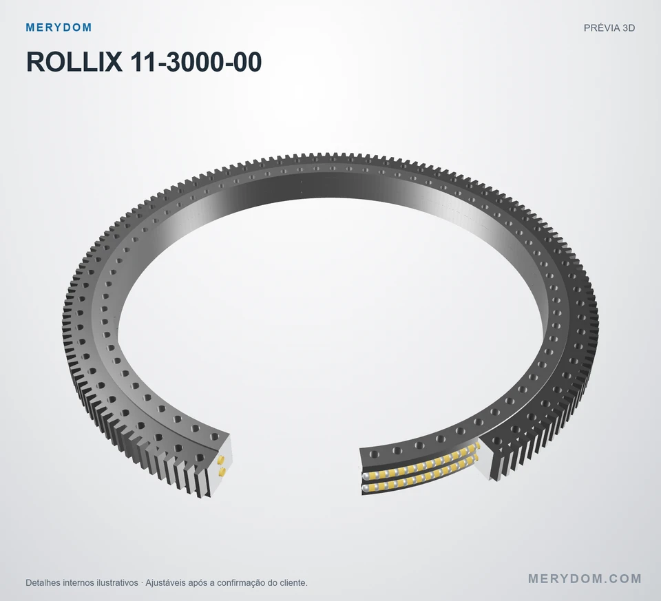 Prévia do modelo 3D do rolamento de giro de substituição MERYDOM para ROLLIX 11-3000-00.
