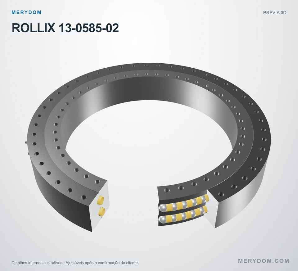 Prévia do modelo 3D do rolamento de giro de substituição MERYDOM para ROLLIX 13-0585-02.