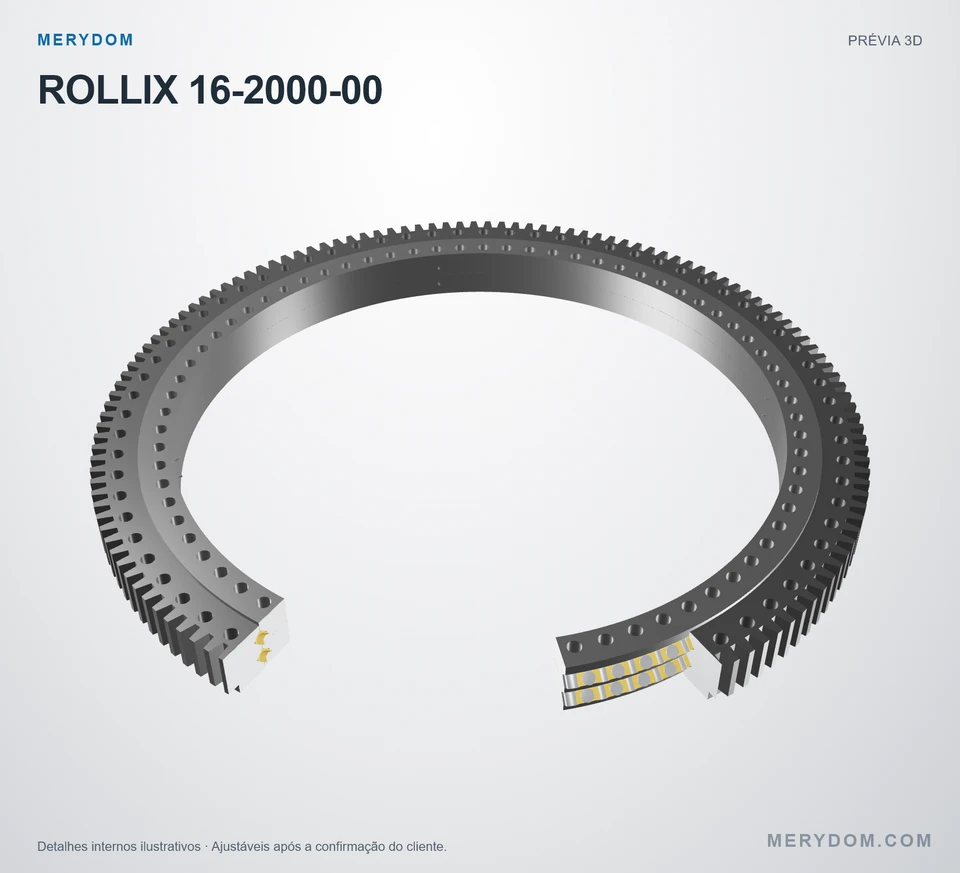 Prévia do modelo 3D do rolamento de giro de substituição MERYDOM para ROLLIX 16-2000-00.