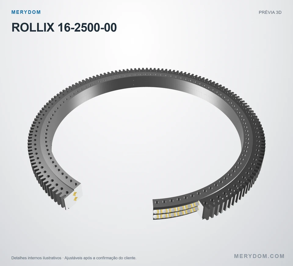 Prévia do modelo 3D do rolamento de giro de substituição MERYDOM para ROLLIX 16-2500-00.
