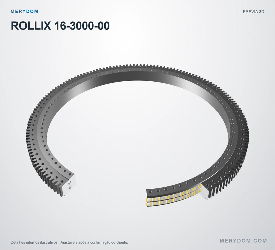 Prévia do modelo 3D do rolamento de giro de substituição MERYDOM para ROLLIX 16-3000-00.