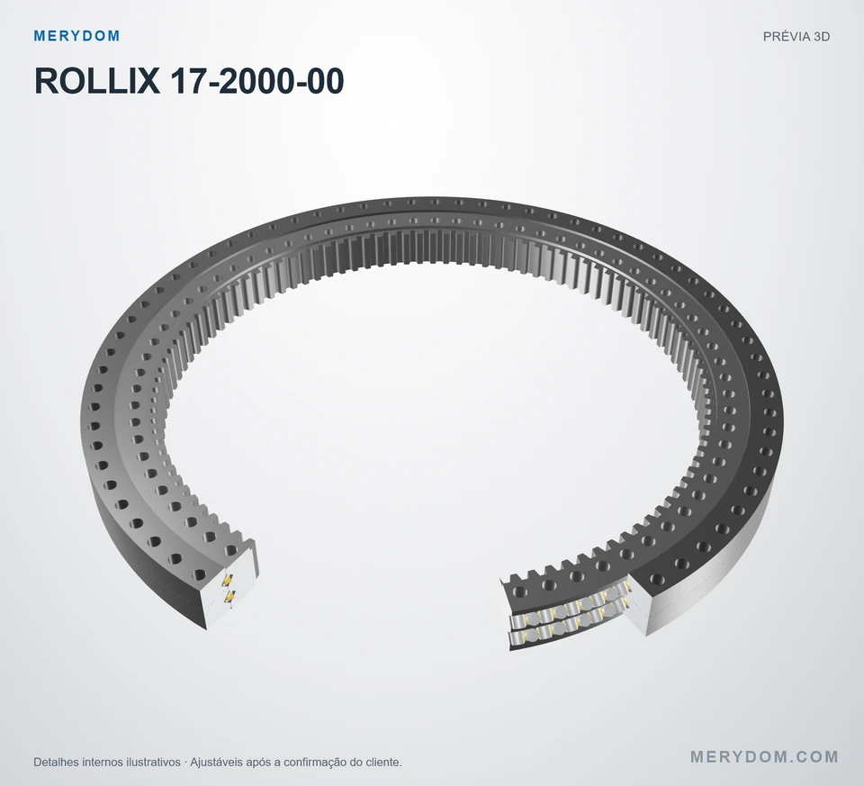 Prévia do modelo 3D do rolamento de giro de substituição MERYDOM para ROLLIX 17-2000-00.