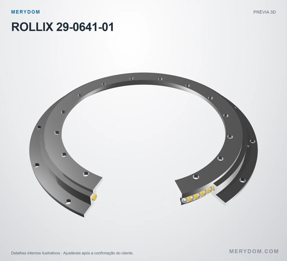Prévia do modelo 3D do rolamento de giro de substituição MERYDOM para ROLLIX 29-0641-01.