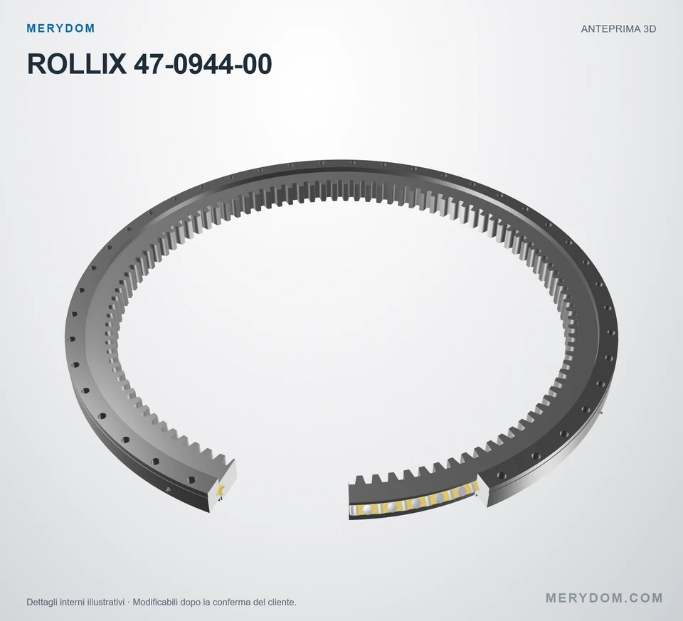 Anteprima del modello 3D del cuscinetto di rotazione sostitutivo MERYDOM per ROLLIX 47-0944-00.