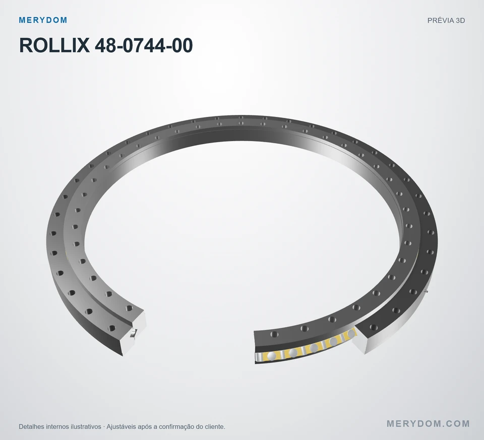Prévia do modelo 3D do rolamento de giro de substituição MERYDOM para ROLLIX 48-0744-00.