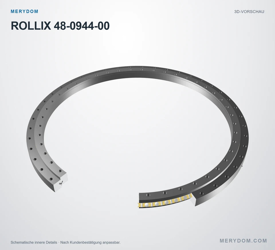 Vorschau des 3D-Modells des MERYDOM-Ersatzdrehkranzes für ROLLIX 48-0944-00.