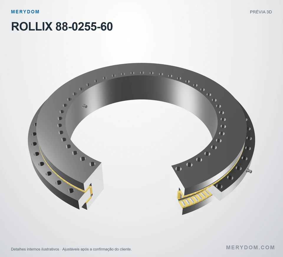 Prévia do modelo 3D do rolamento de giro de substituição MERYDOM para ROLLIX 88-0255-60.