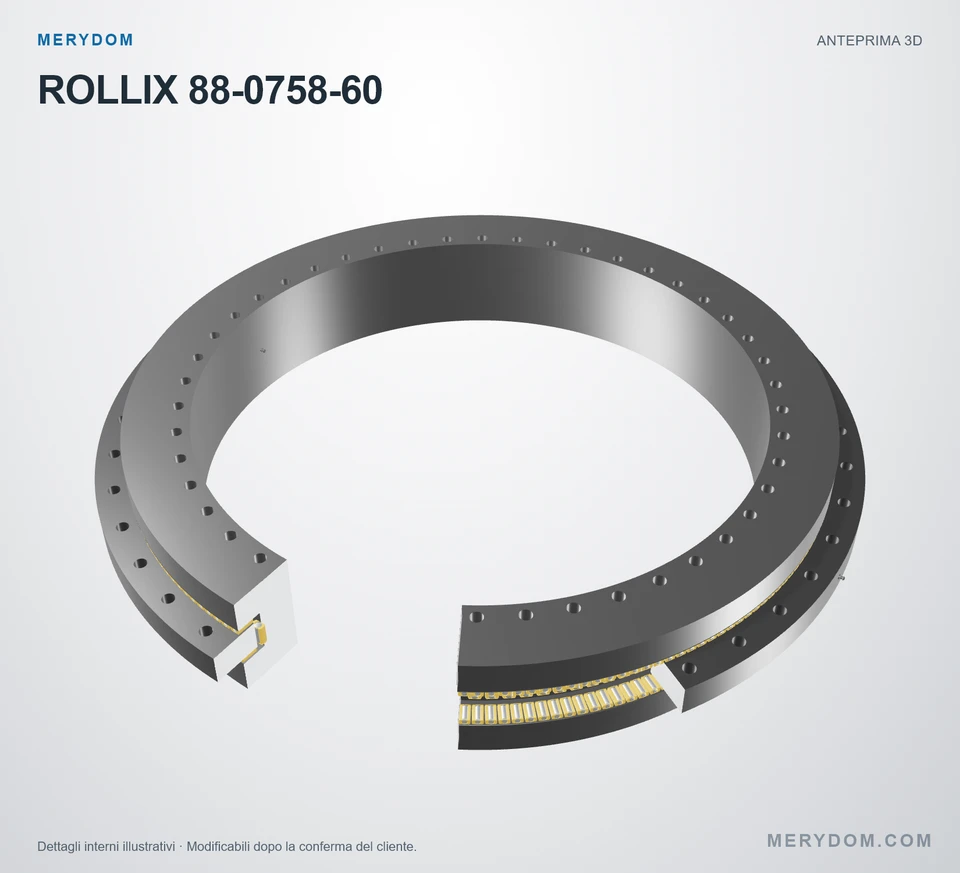 Anteprima del modello 3D del cuscinetto di rotazione sostitutivo MERYDOM per ROLLIX 88-0758-60.